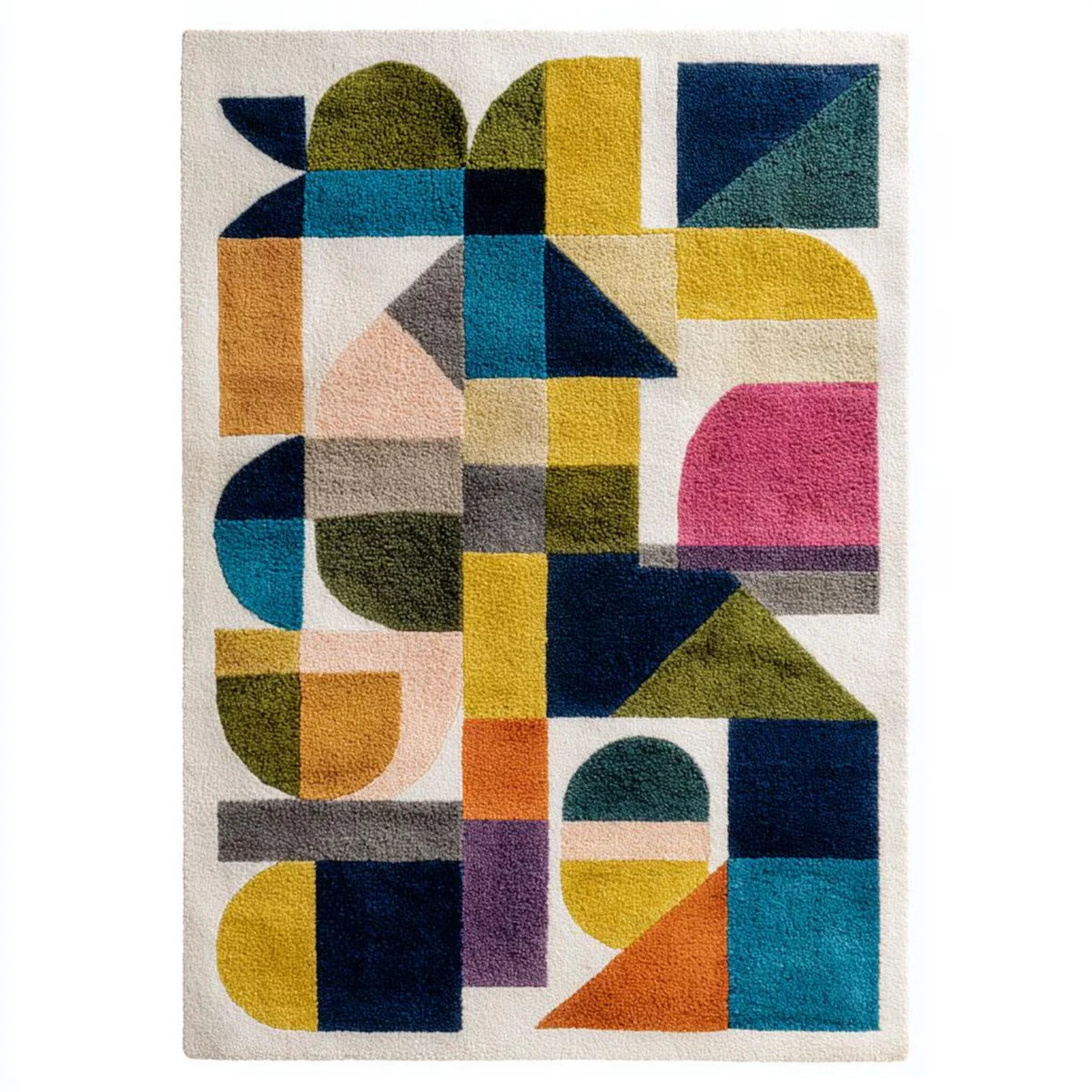 Circuit Board Geometric Black Gold and Blue 8x10 Hand Tufted Wool Area Rug (Copy)