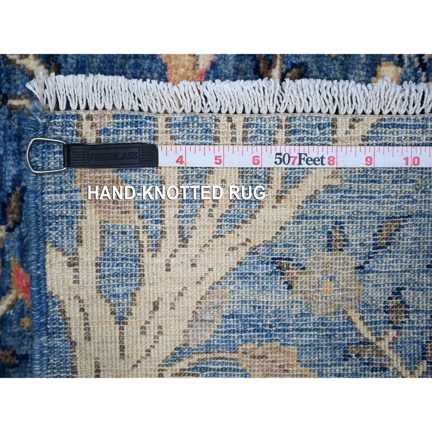 Hand Knotted Wool Afghan Rug 6x9 Blue Tree of Life Peacock Bird Oriental Traditional