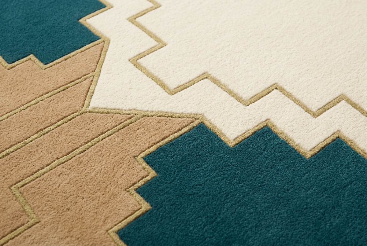 Teal Pavilion wool texture detail