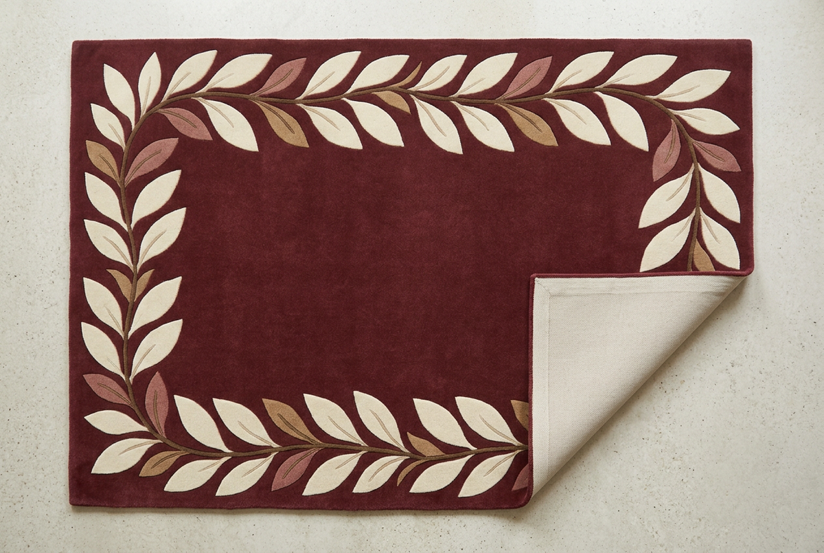Burgundy Laurel folded corner