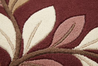 Burgundy Laurel wool close-up