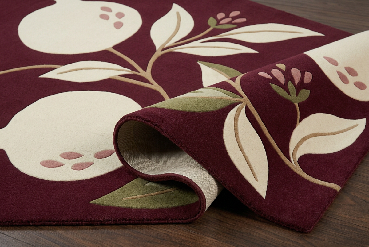 Burgundy Orchard folded detail