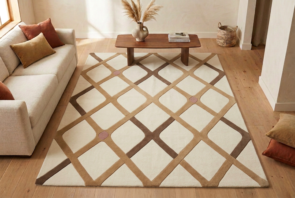 Camel Trellis living-room setup