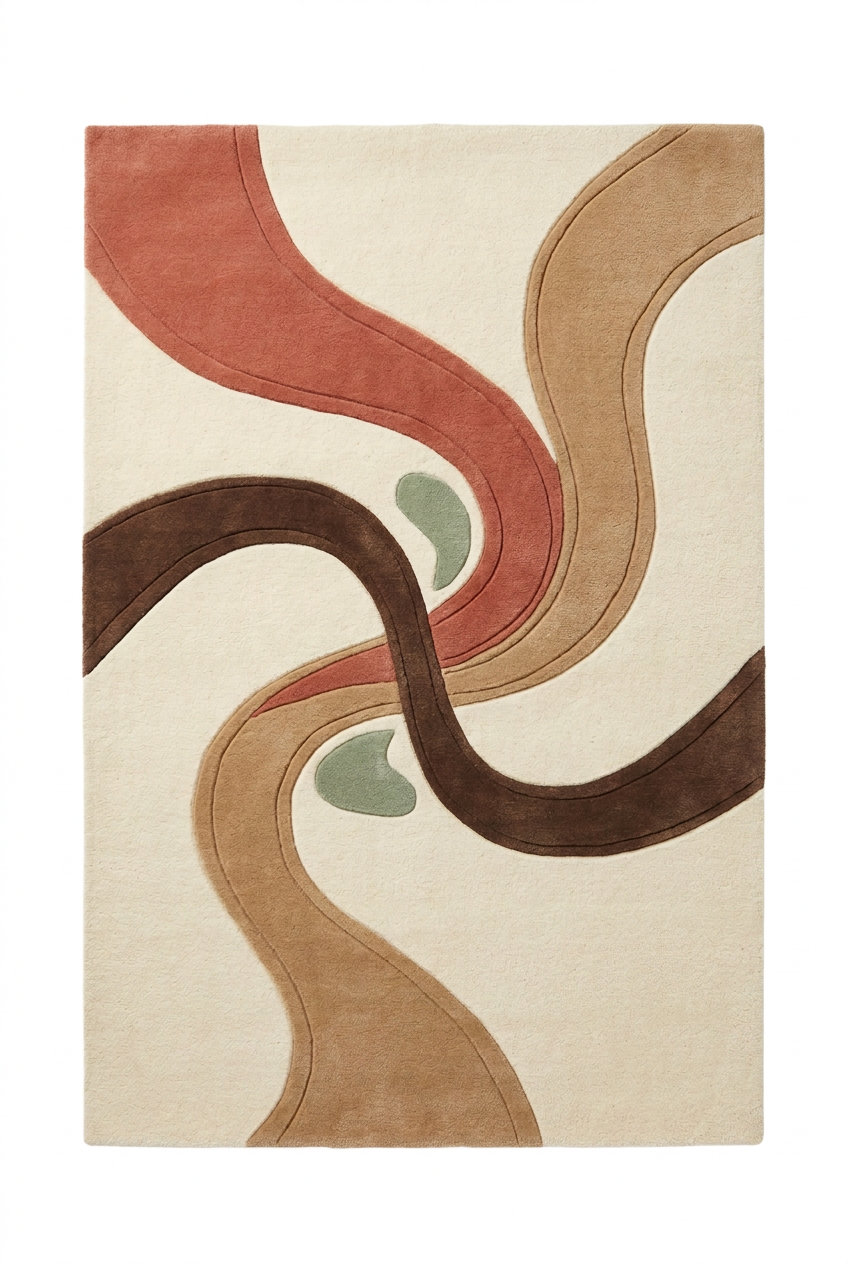 Overhead rug concept with pure-white background