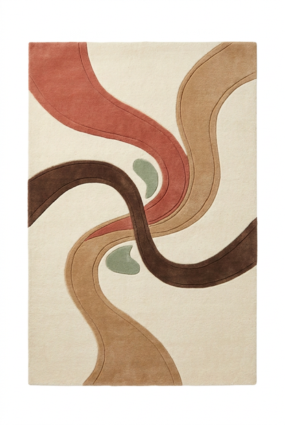 Overhead rug concept with pure-white background