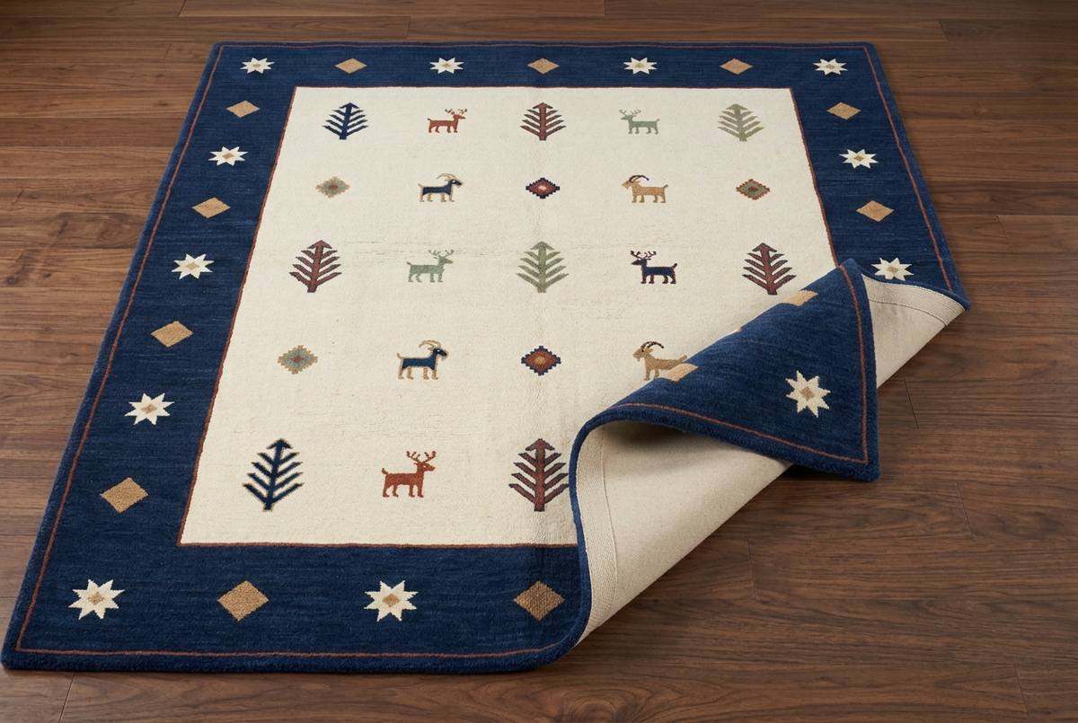 Revised Navy Gabbeh folded detail