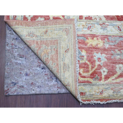 Soft Terracotta and Ivory 8x10 Hand Knotted Traditional Oushak Floral Wool Area Rug