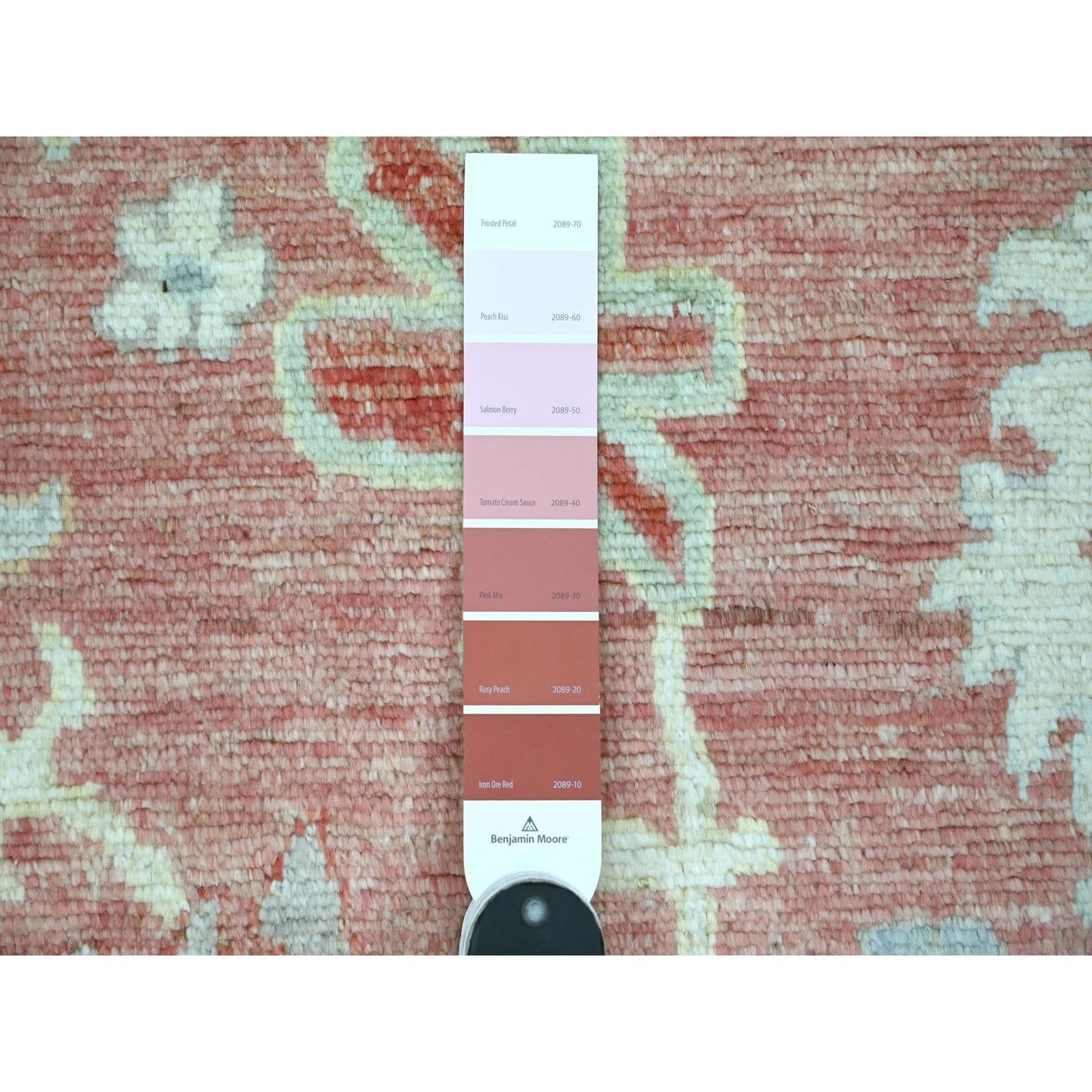 Soft Terracotta and Ivory 8x10 Hand Knotted Traditional Oushak Floral Wool Area Rug