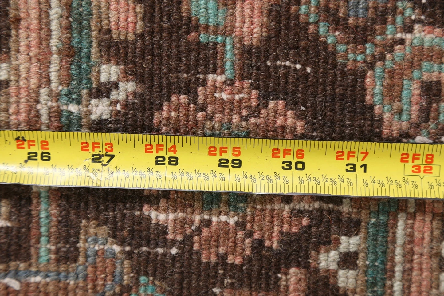 Chocolate Brown and Rust 8x10 Hand Knotted Premium Heriz Serapi Geometric Medallion Wool Area Rug