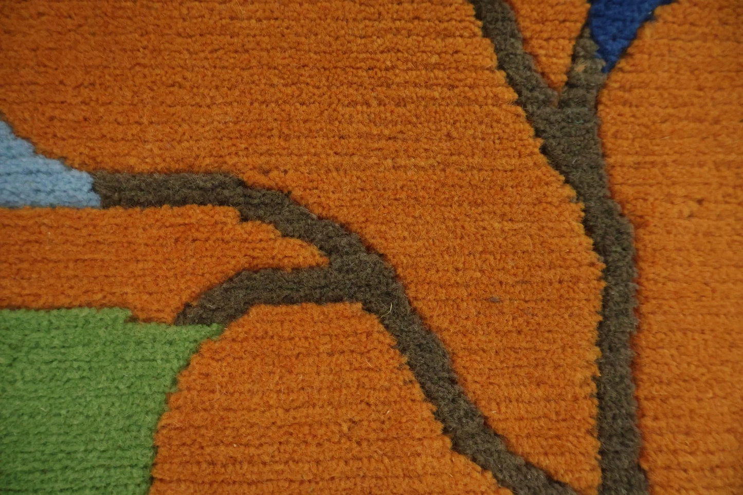 Art Deco Chinese Floral Hand Knotted Wool Silk Rug 8x10 Orange Blue Pink Botanical