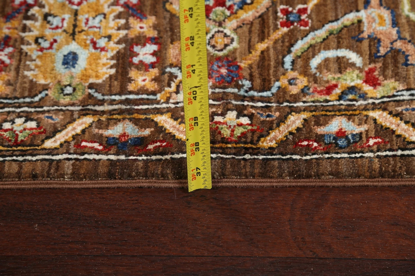 8x10 Warm Brown and Ivory Vintage style Traditional oriental Oushak Hand Knotted All-Over Floral Wool Area Rug