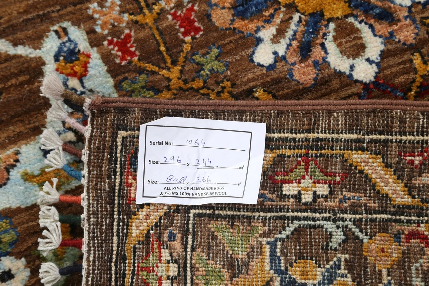 8x10 Warm Brown and Ivory Vintage style Traditional oriental Oushak Hand Knotted All-Over Floral Wool Area Rug