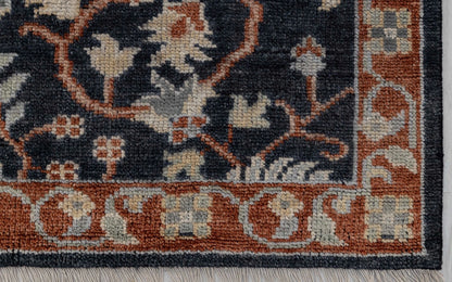 Animal and Tree of Life Navy Hand Knotted Persian Hunting Style Wool Area Rug 8x10