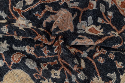 Animal and Tree of Life Navy Hand Knotted Persian Hunting Style Wool Area Rug 8x10
