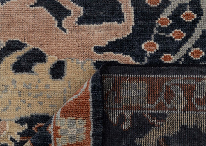 Animal and Tree of Life Navy Hand Knotted Persian Hunting Style Wool Area Rug 8x10