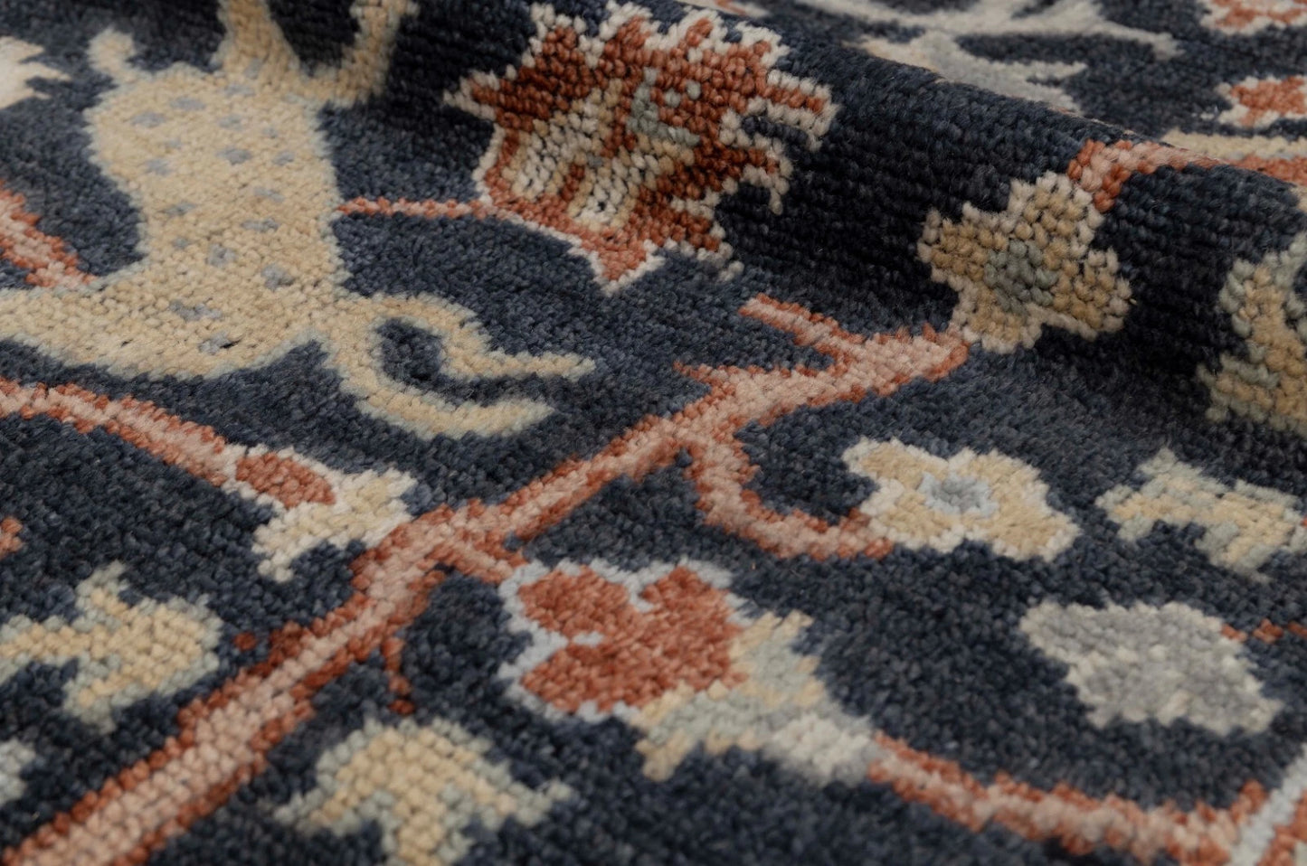 Animal and Tree of Life Navy Hand Knotted Persian Hunting Style Wool Area Rug 8x10