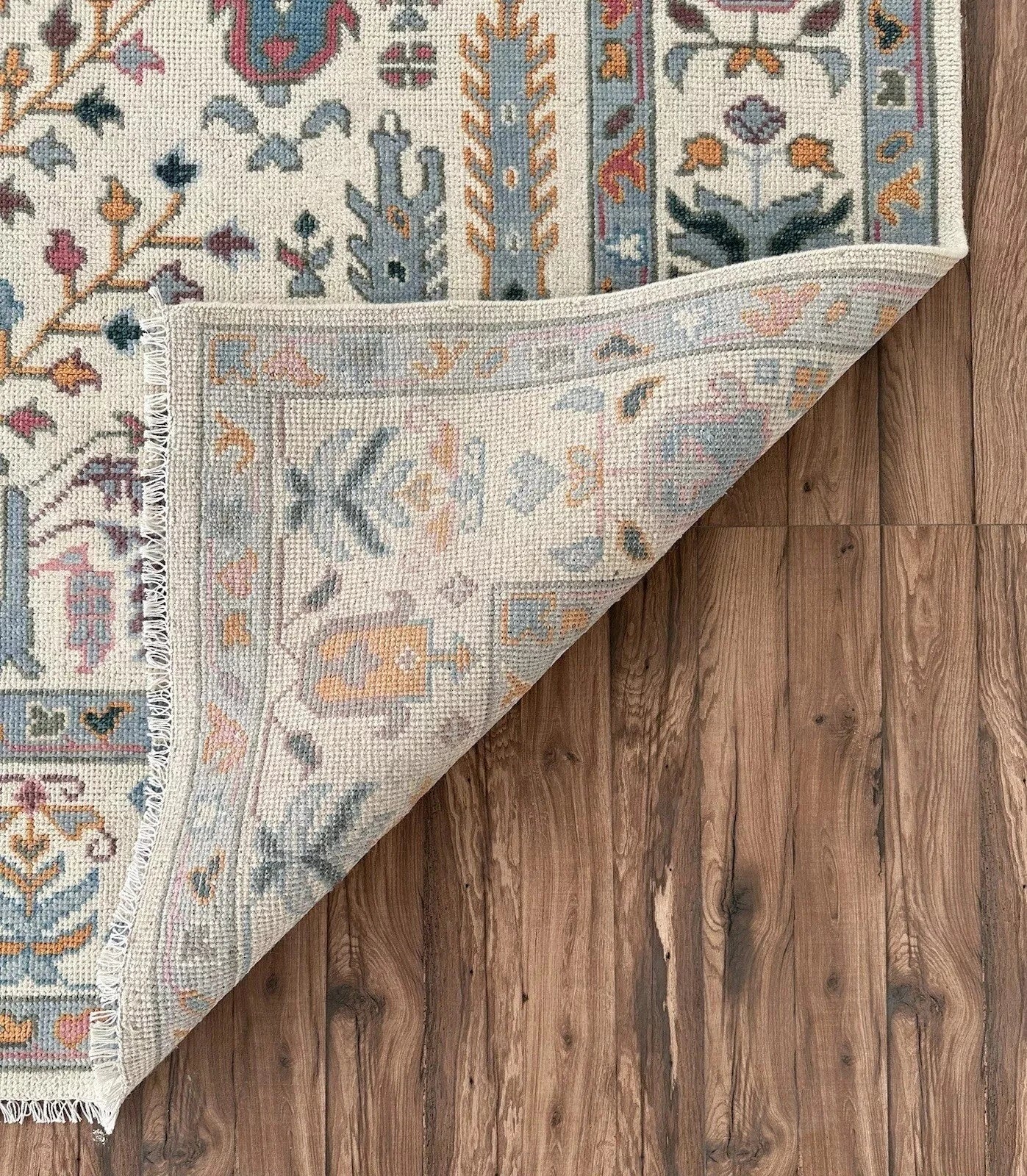 Hand Knotted Tree of Life Ivory Multicolour 8x10 Botanical Wool Area Rug
