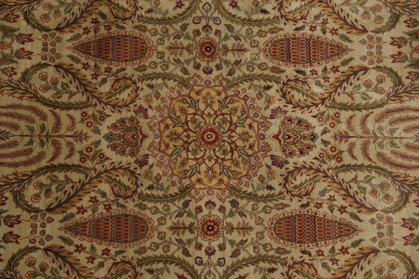 Ivory and Gold Antique Floral Oushak Vintage Traditional 8x10 Hand Knotted Wool Area Rug