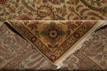 Ivory and Gold Antique Floral Oushak Vintage Traditional 8x10 Hand Knotted Wool Area Rug