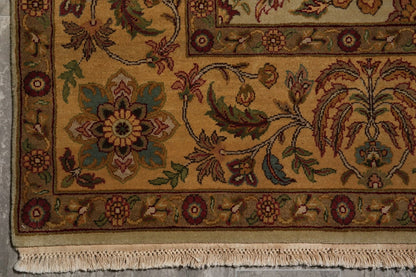 Ivory and Gold Antique Floral Oushak Vintage Traditional 8x10 Hand Knotted Wool Area Rug