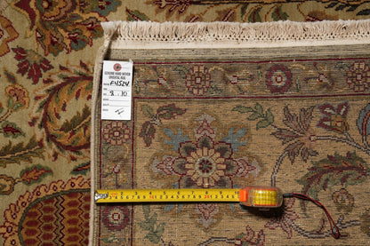 Ivory and Gold Antique Floral Oushak Vintage Traditional 8x10 Hand Knotted Wool Area Rug