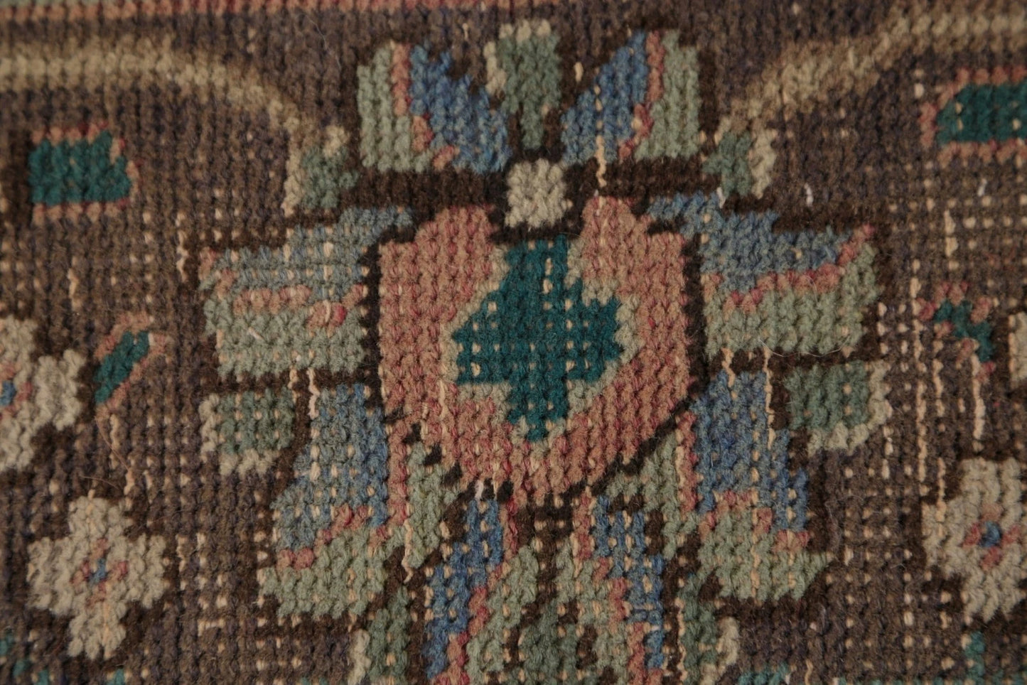 Medallion Floral Heriz Terracotta and Ivory Antique 8x10 Hand Knotted Wool Area Rug