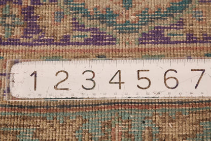 Royal Purple and Ivory 8x10 Hand Knotted Premium Heriz Serapi Medallion Paisley Wool Area Rug