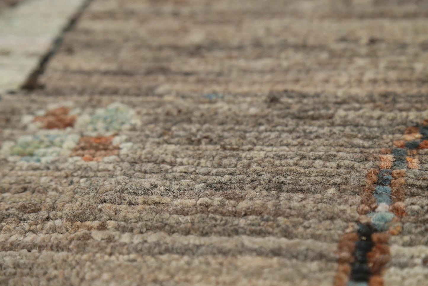 Hand Knotted Vintage Oushak Enchanting Mushroom and Teal 8x10 Prayer Arch Folk Art Wool Area Rug