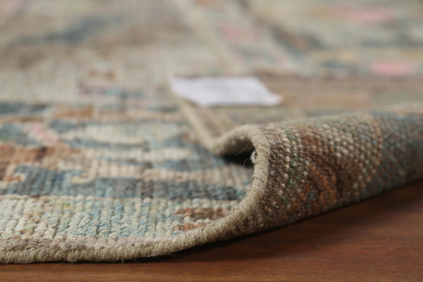 Hand Knotted Vintage Oushak Enchanting Mushroom and Teal 8x10 Prayer Arch Folk Art Wool Area Rug