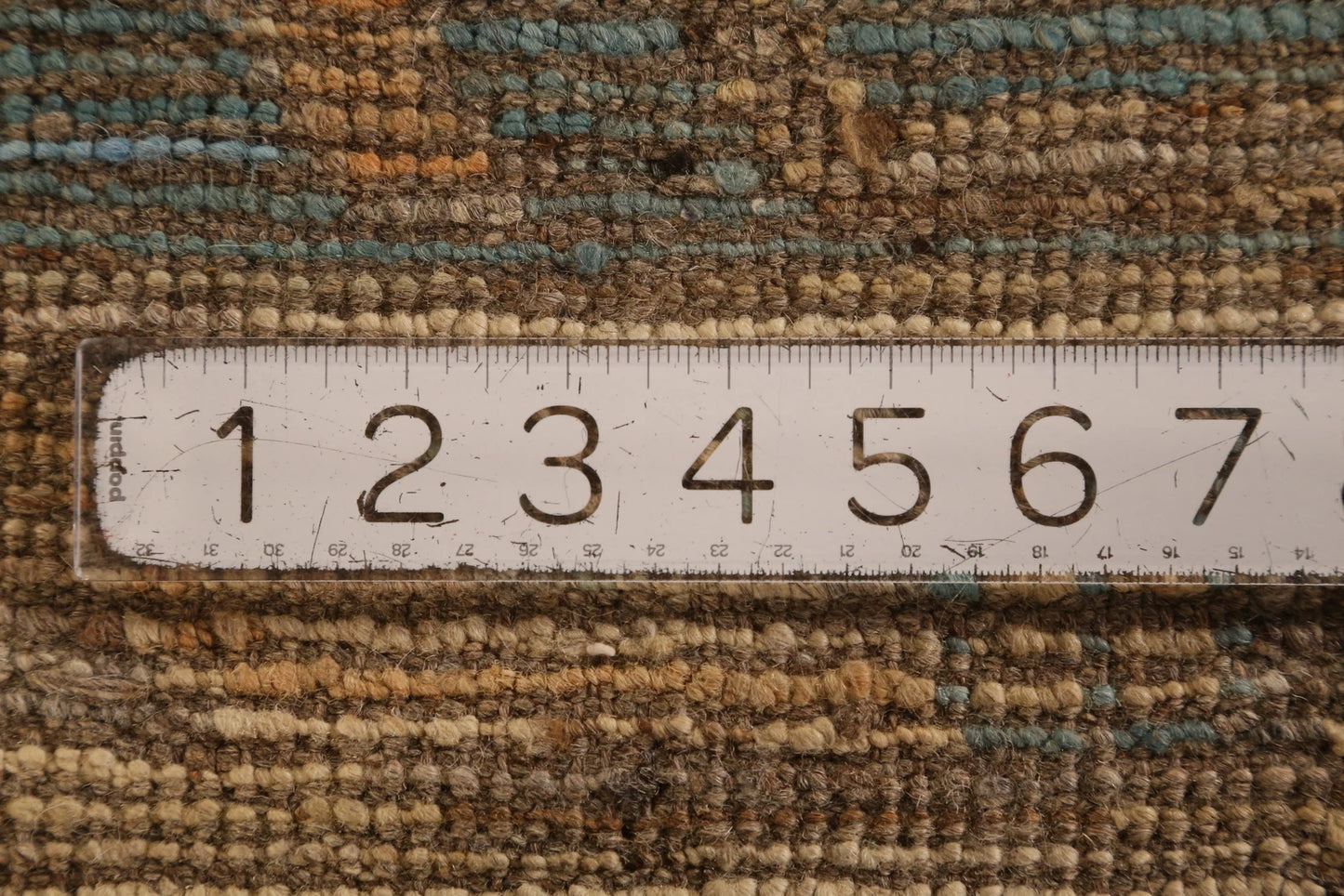 Ivory and Dusty Teal Diamond Lattice Trellis Oushak Vintage Antique Traditional 8x10 Hand Knotted Wool Area Rug