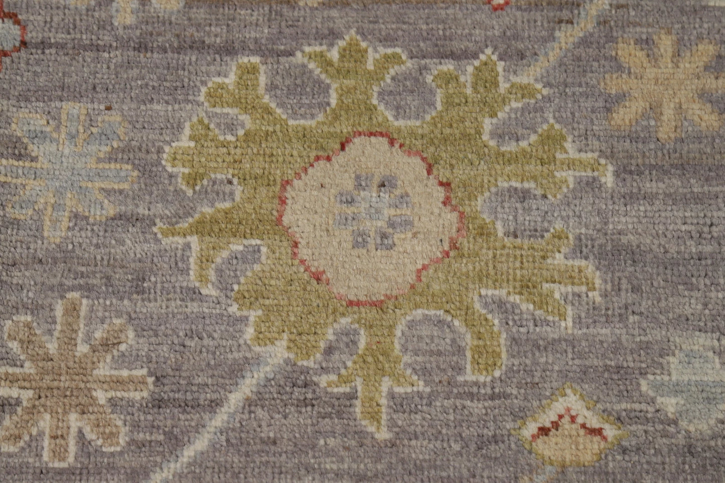 8x10 Refined Blue Grey and Ivory Oushak Hand Knotted All-Over Diamond Trellis Floral Antique Wool Area Rug