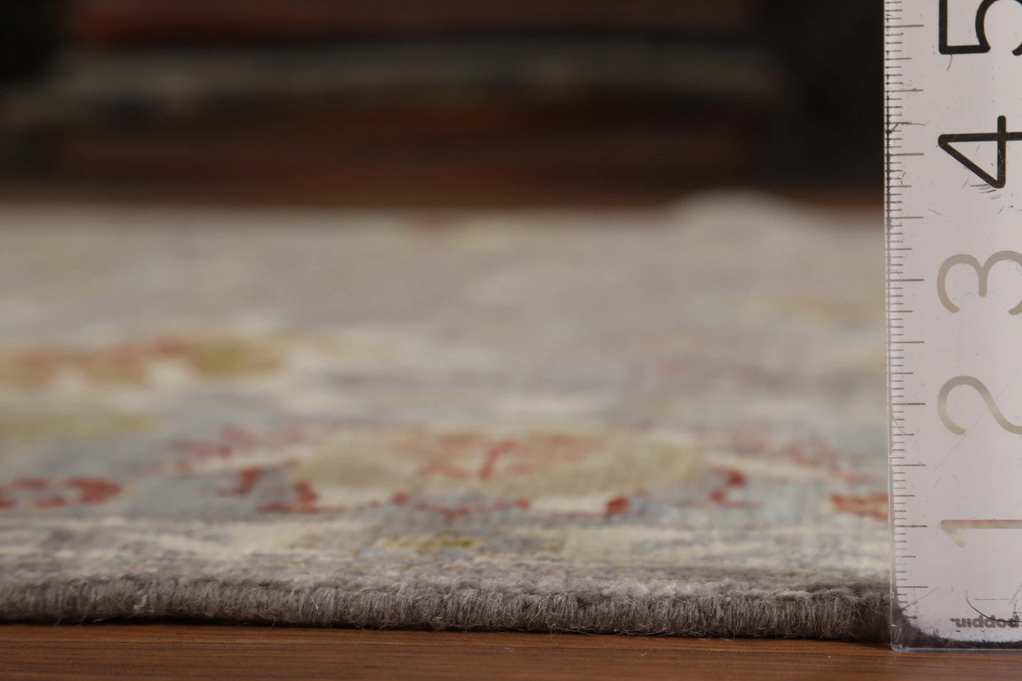 8x10 Refined Blue Grey and Ivory Oushak Hand Knotted All-Over Diamond Trellis Floral Antique Wool Area Rug