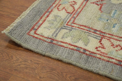 Vintage Look Antique Style Turkish Oushak Traditional Hand-Knotted Beige and Grey 8x10 Wool Area Rug 