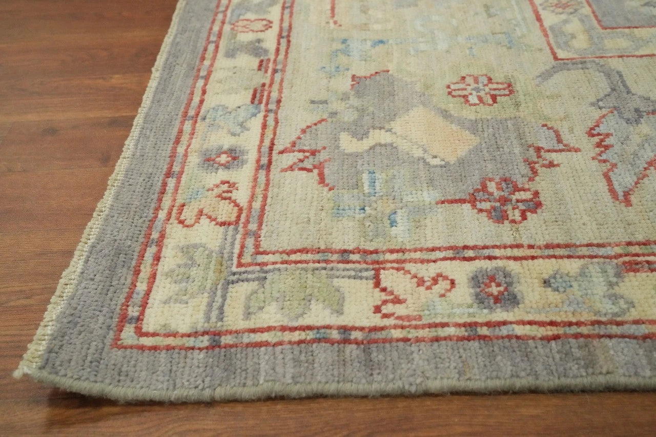Vintage Look Antique Style Turkish Oushak Traditional Hand-Knotted Beige and Grey 8x10 Wool Area Rug