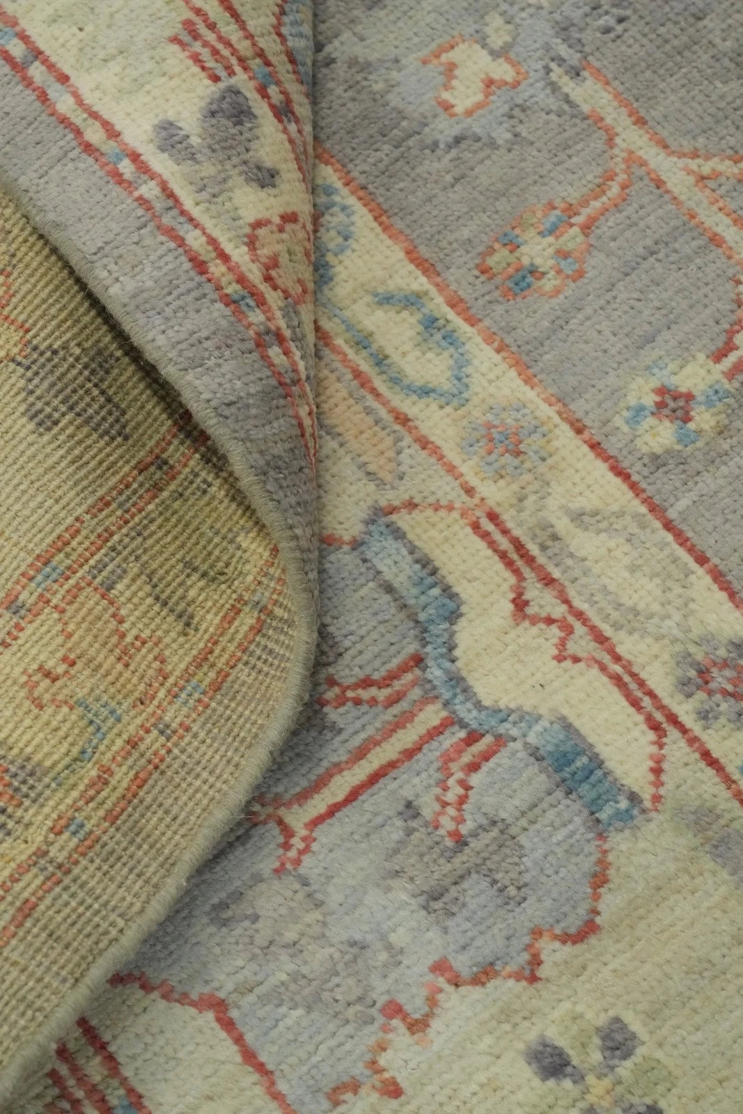Vintage Look Antique Style Turkish Oushak Traditional Hand-Knotted Beige and Grey 8x10 Wool Area Rug
