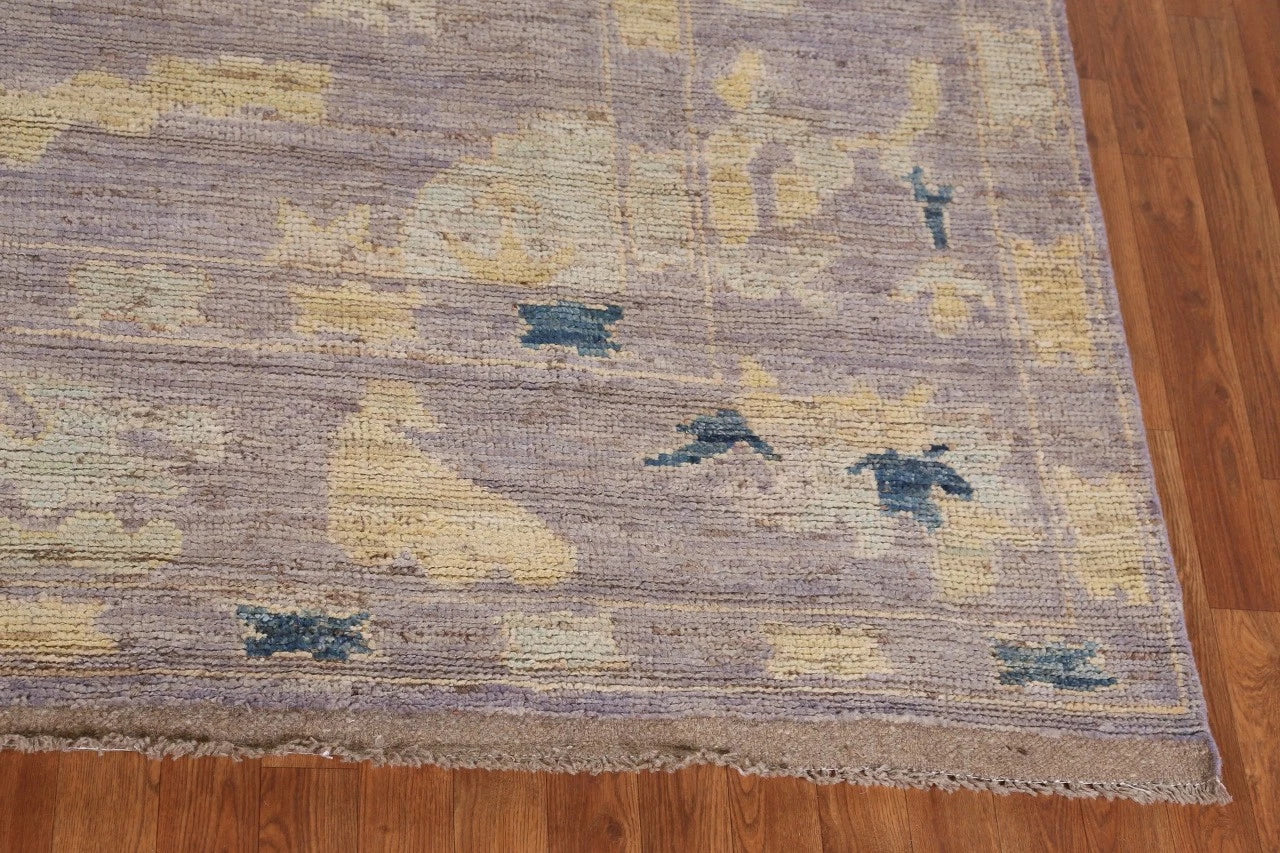 8x10 Purple Ivory Gold Oushak Vintage Hand Knotted Wool Area Rug