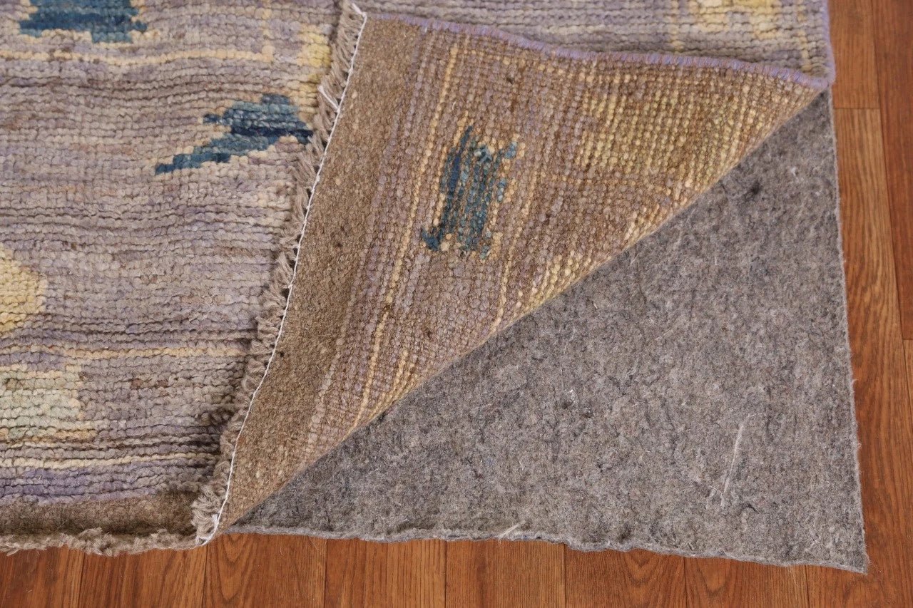 8x10 Purple Ivory Gold Oushak Vintage Hand Knotted Wool Area Rug