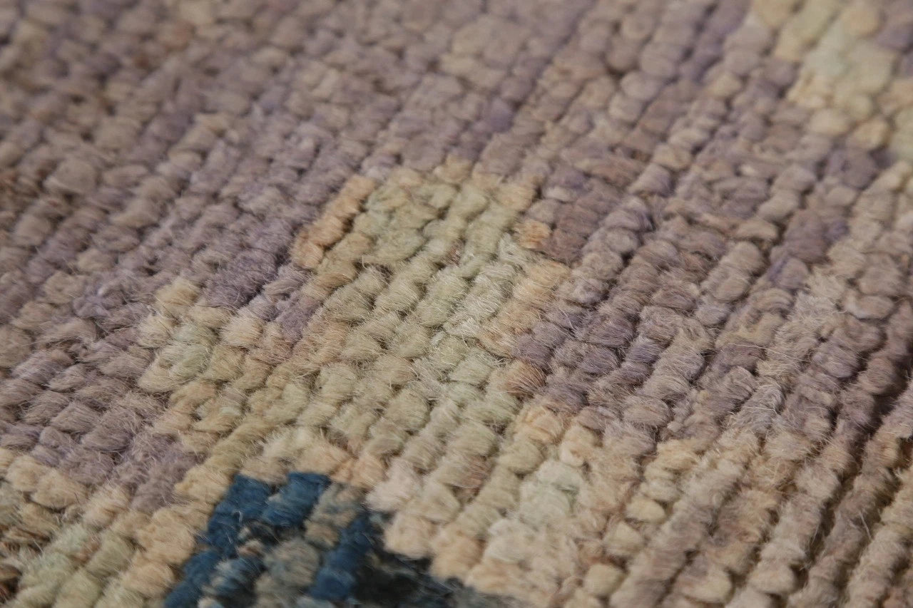 8x10 Purple Ivory Gold Oushak Vintage Hand Knotted Wool Area Rug