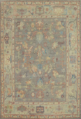 Vintage Look Antique Style Turkish Oushak Traditional Hand-Knotted Beige and Grey 8x10 Wool Area Rug