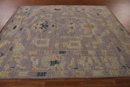 8x10 Purple Ivory Gold Oushak Vintage Hand Knotted Wool Area Rug 
