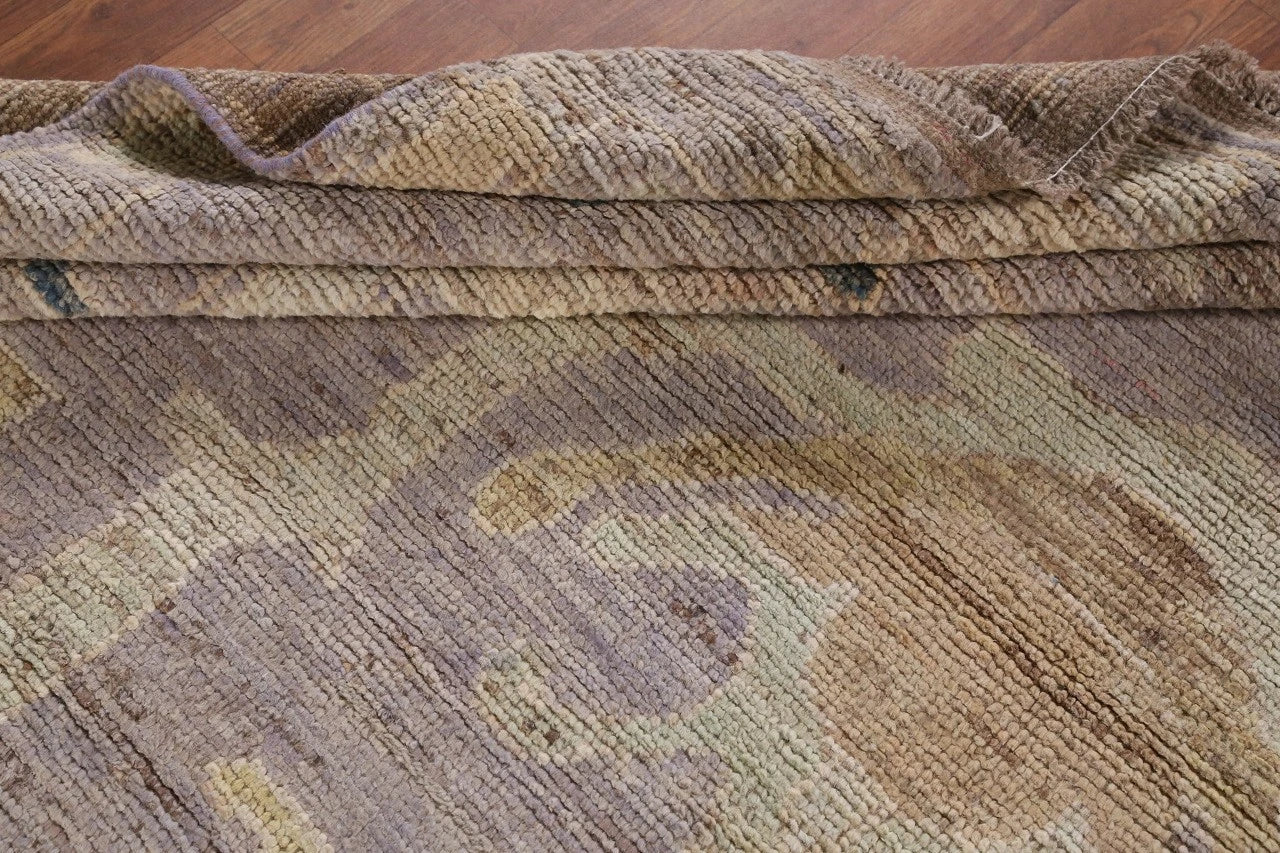 8x10 Purple Ivory Gold Oushak Vintage Hand Knotted Wool Area Rug