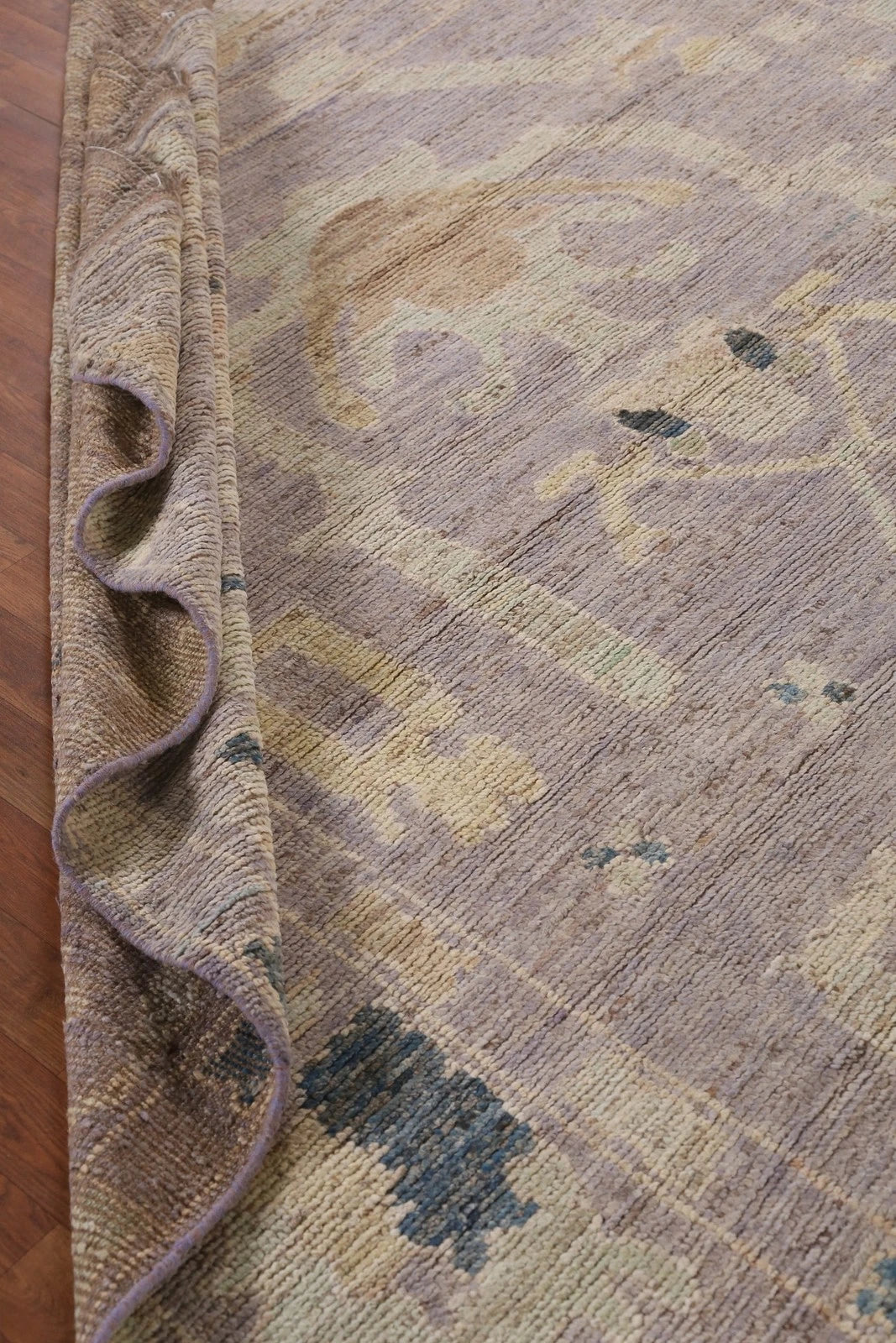 8x10 Purple Ivory Gold Oushak Vintage Hand Knotted Wool Area Rug