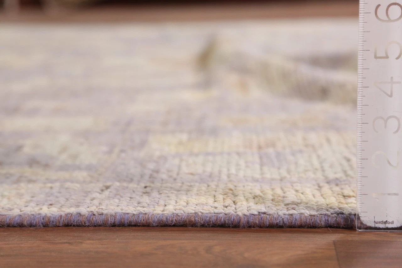8x10 Purple Ivory Gold Oushak Vintage Hand Knotted Wool Area Rug