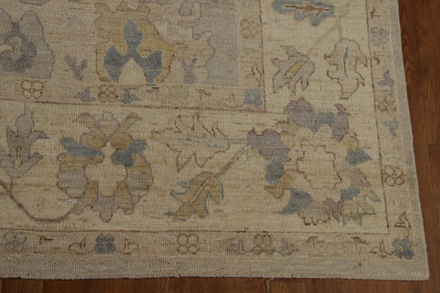 Grey Blue Ivory Floral Oushak Hand Knotted Wool Rug 8x10 Antique Style Traditional