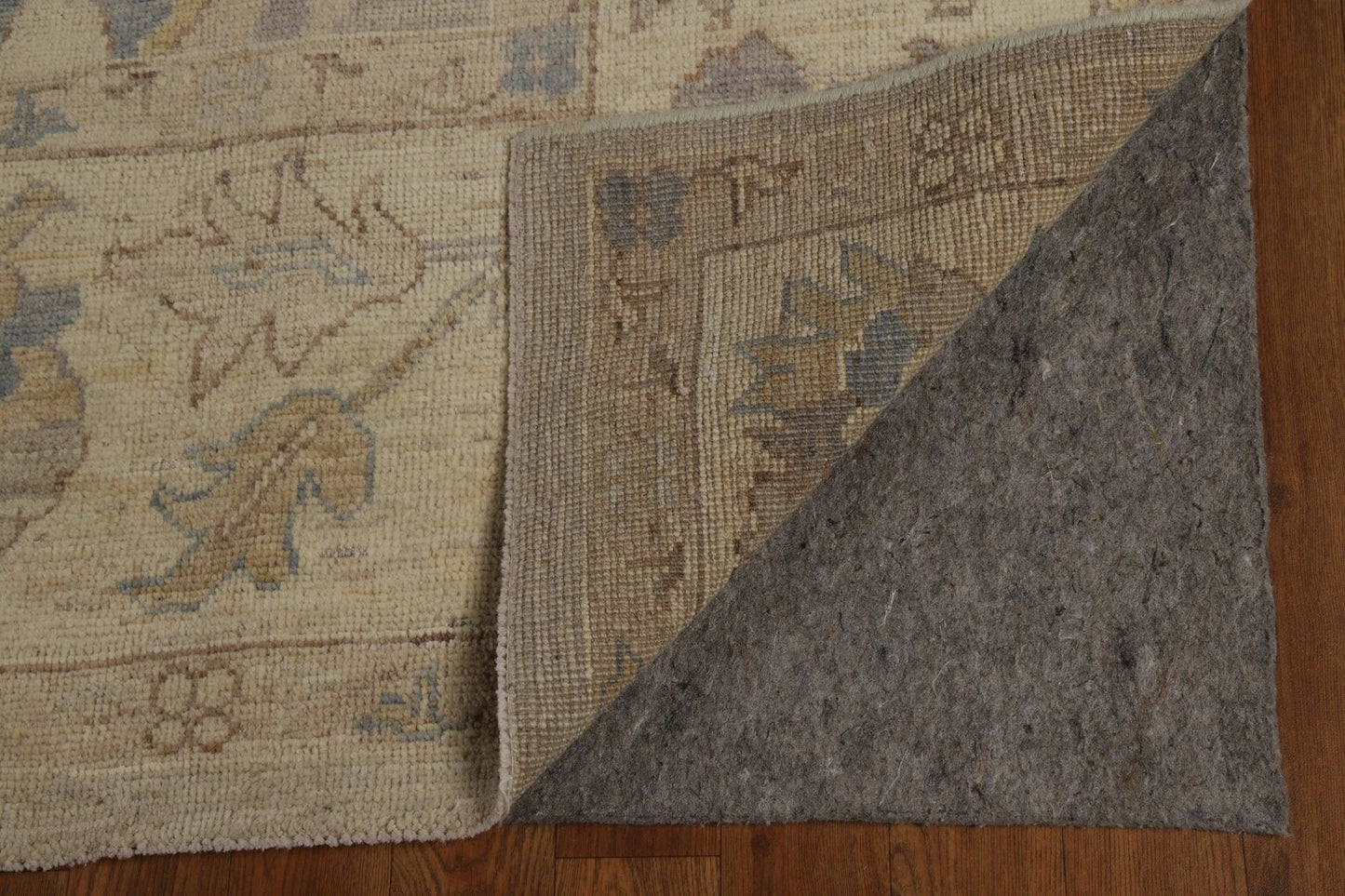 Grey Blue Ivory Floral Oushak Hand Knotted Wool Rug 8x10 Antique Style Traditional