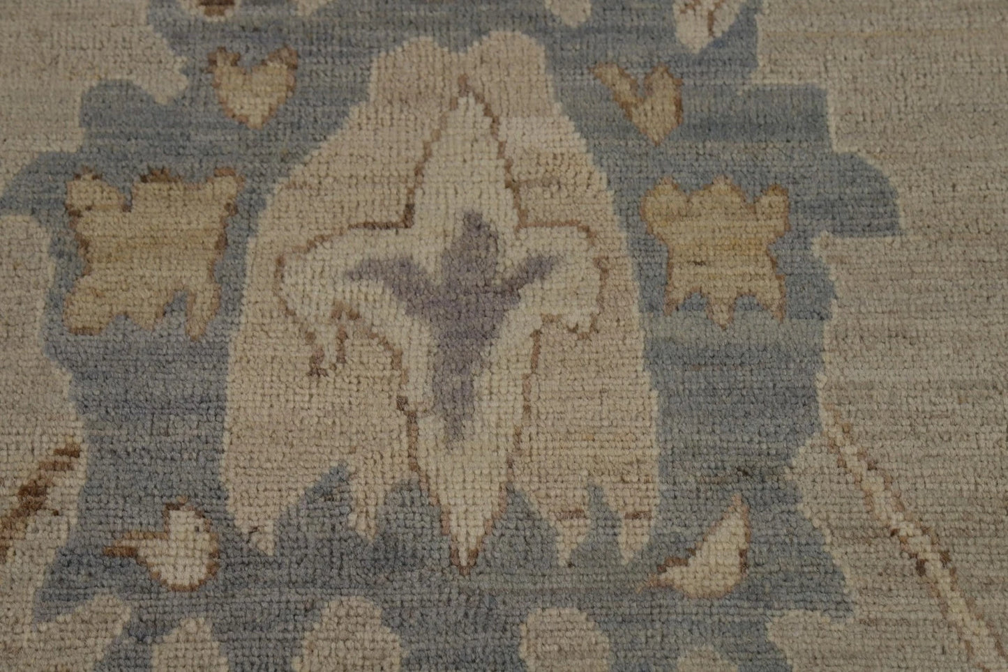 Grey Blue Ivory Floral Oushak Hand Knotted Wool Rug 8x10 Antique Style Traditional