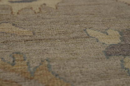 Grey Blue Ivory Floral Oushak Hand Knotted Wool Rug 8x10 Antique Style Traditional 