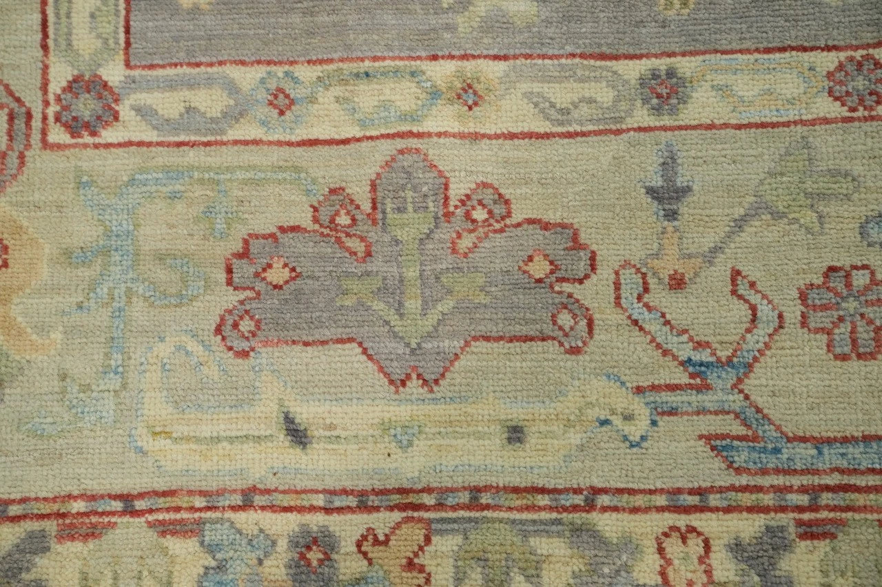 Vintage Look Antique Style Turkish Oushak Traditional Hand-Knotted Beige and Grey 8x10 Wool Area Rug
