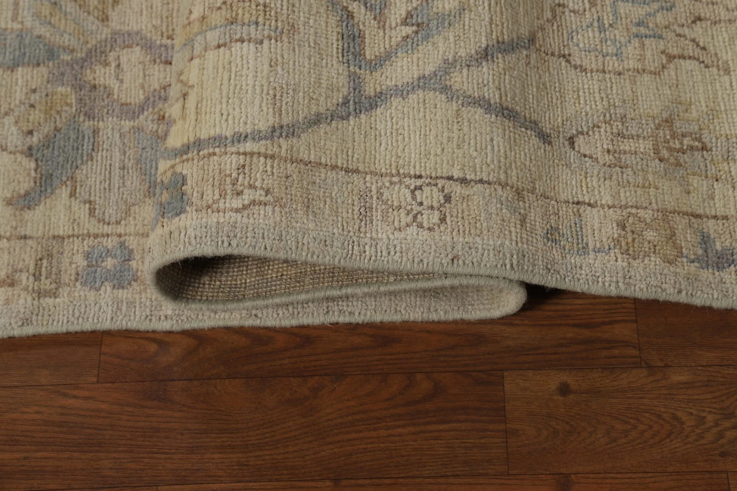Grey Blue Ivory Floral Oushak Hand Knotted Wool Rug 8x10 Antique Style Traditional