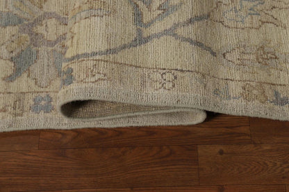 Grey Blue Ivory Floral Oushak Hand Knotted Wool Rug 8x10 Antique Style Traditional 